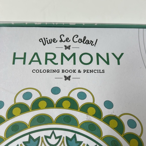Vive Le Color: Harmony Adult Coloring Book & Pencils NEW - Picture 2 of 9